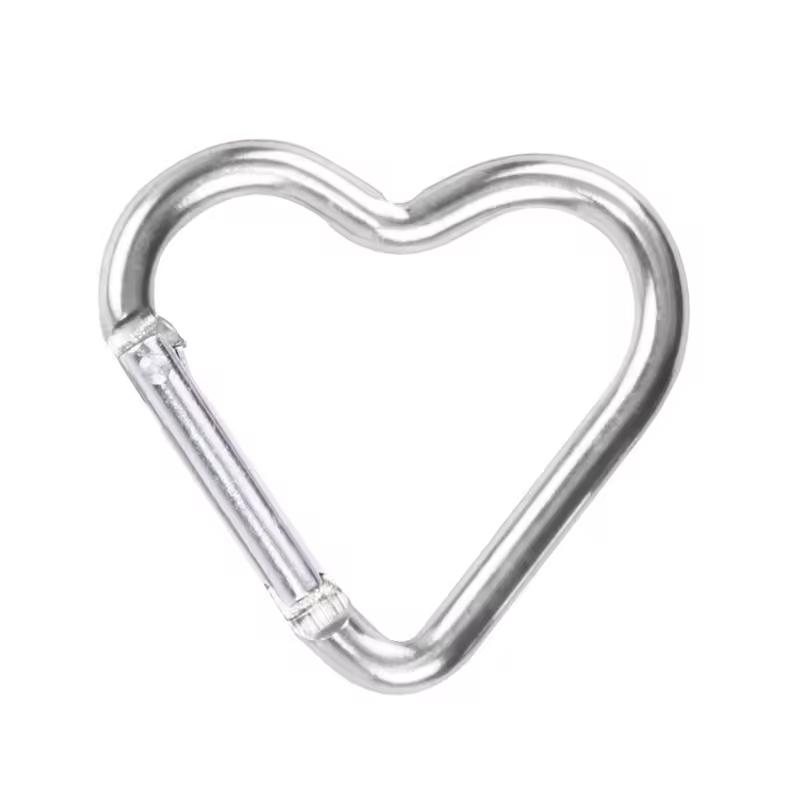 Heart-shaped aluminum carabiner